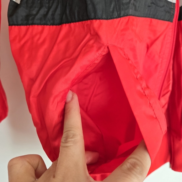 Adidas Windbreaker Jacket Men's S Full Zip Colorblock Zip Pockets VTG 1970S RED - Picture 9 of 16